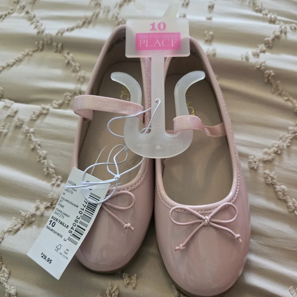 The Children's Place Toddler Girls Bow Ballet Pink Shoes 10c